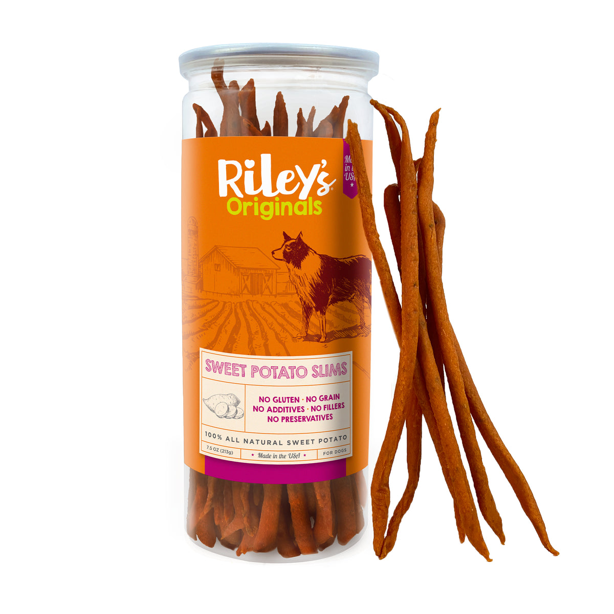 Dehydrated Sweet Potato Sticks 7.5oz Riley s Pets