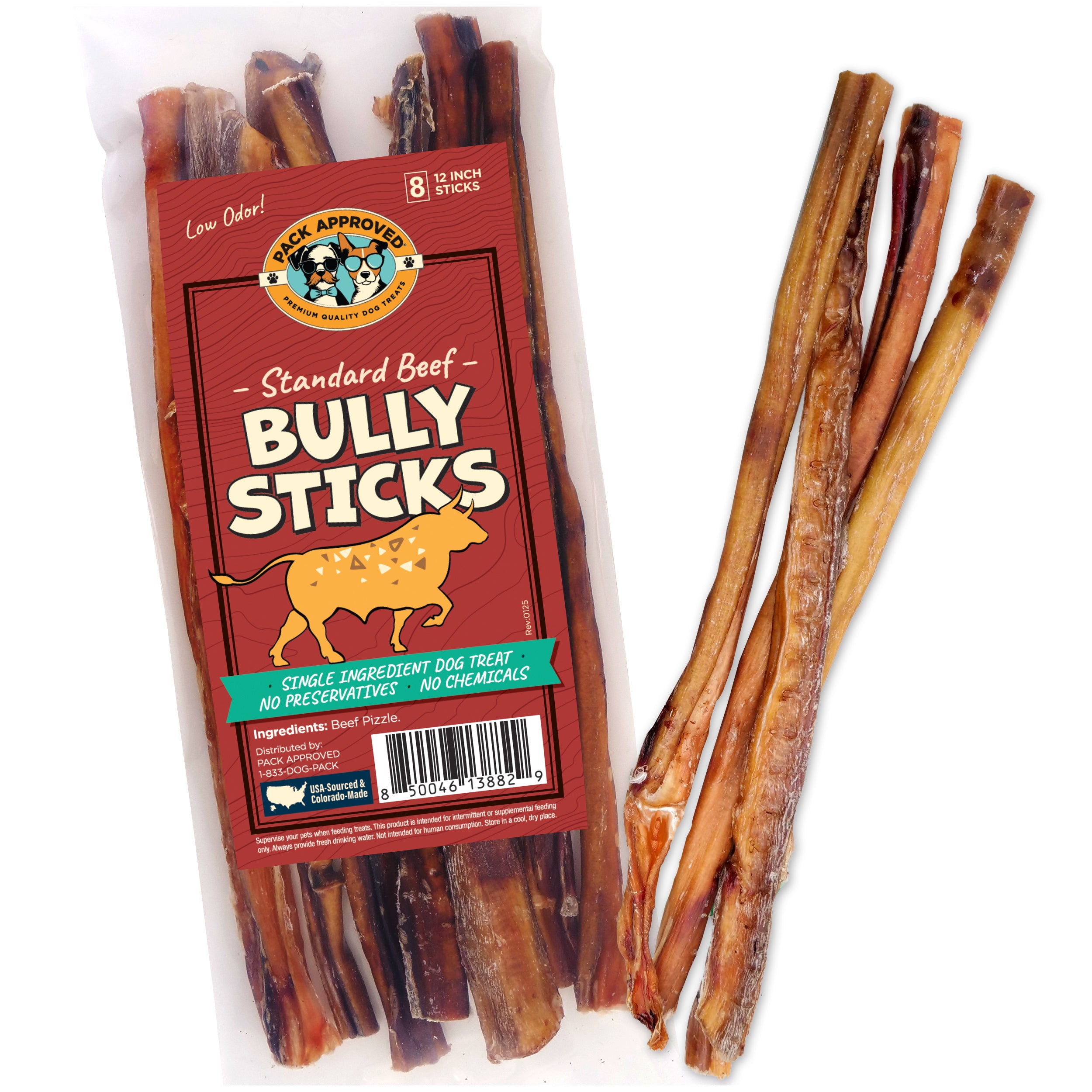 Pack Approved Standard Beef Bully Sticks 12" (8ct)
