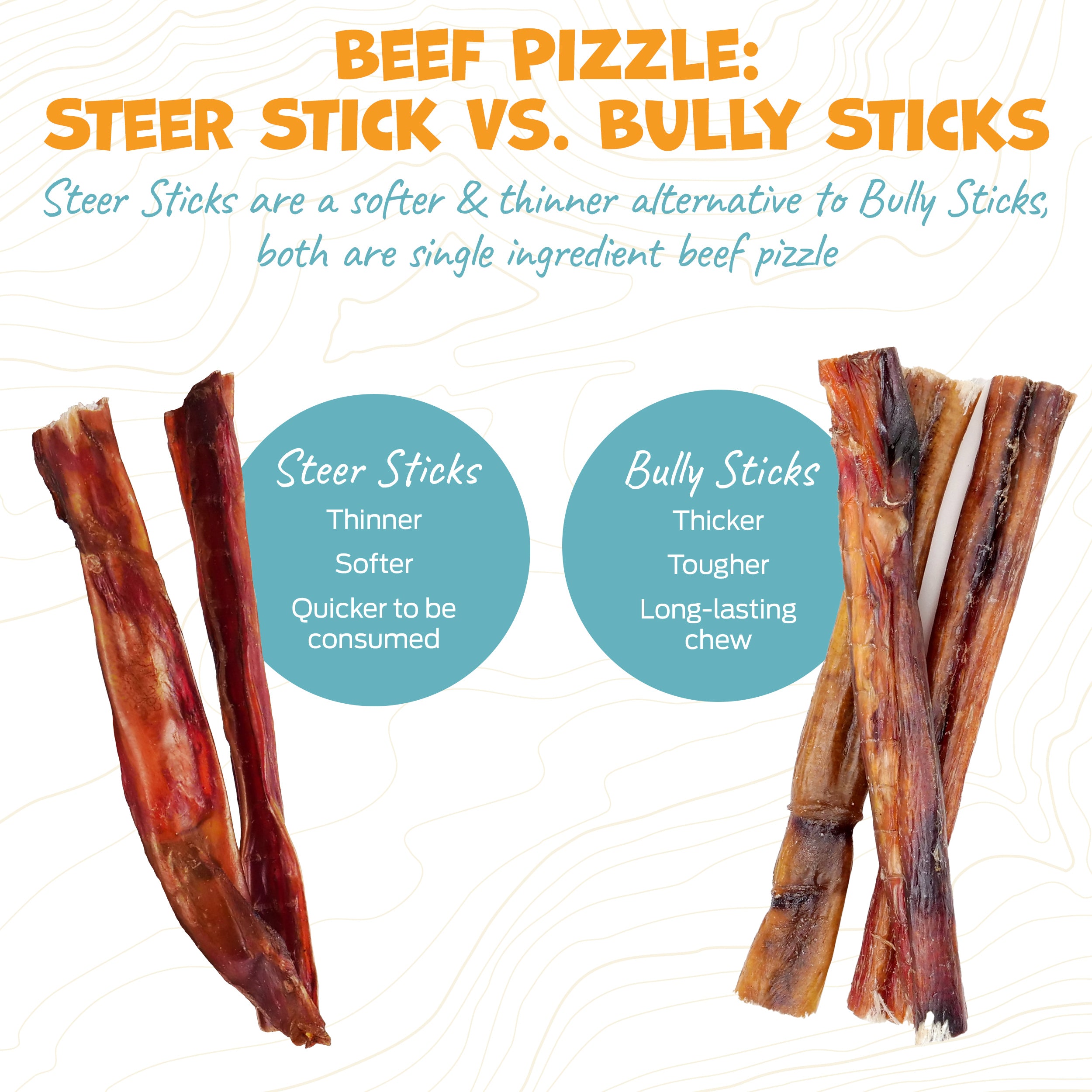 Pack Approved Thick Steer Bully Sticks, 5-6