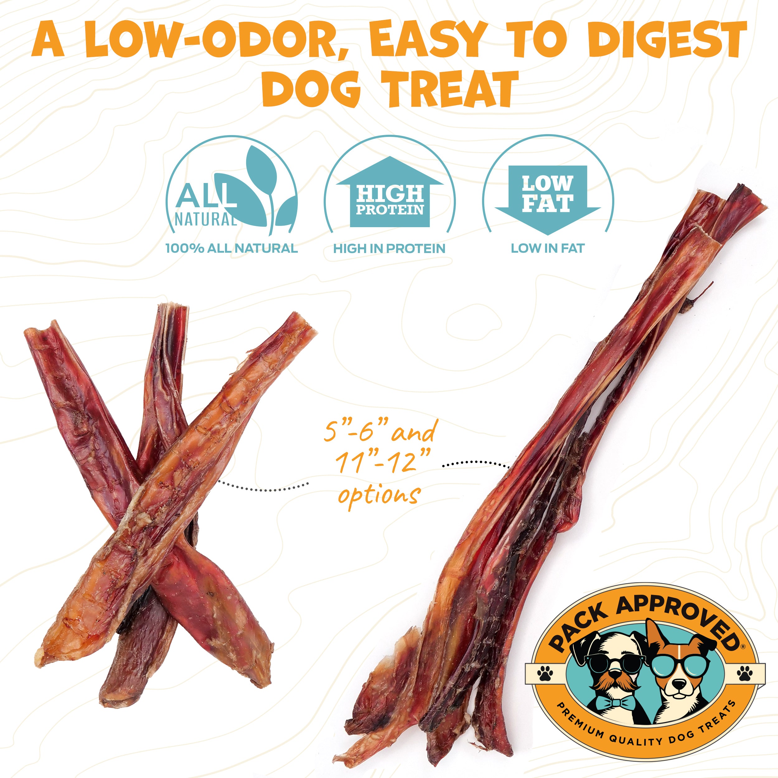 Pack Approved Thick Steer Bully Sticks, 5-6
