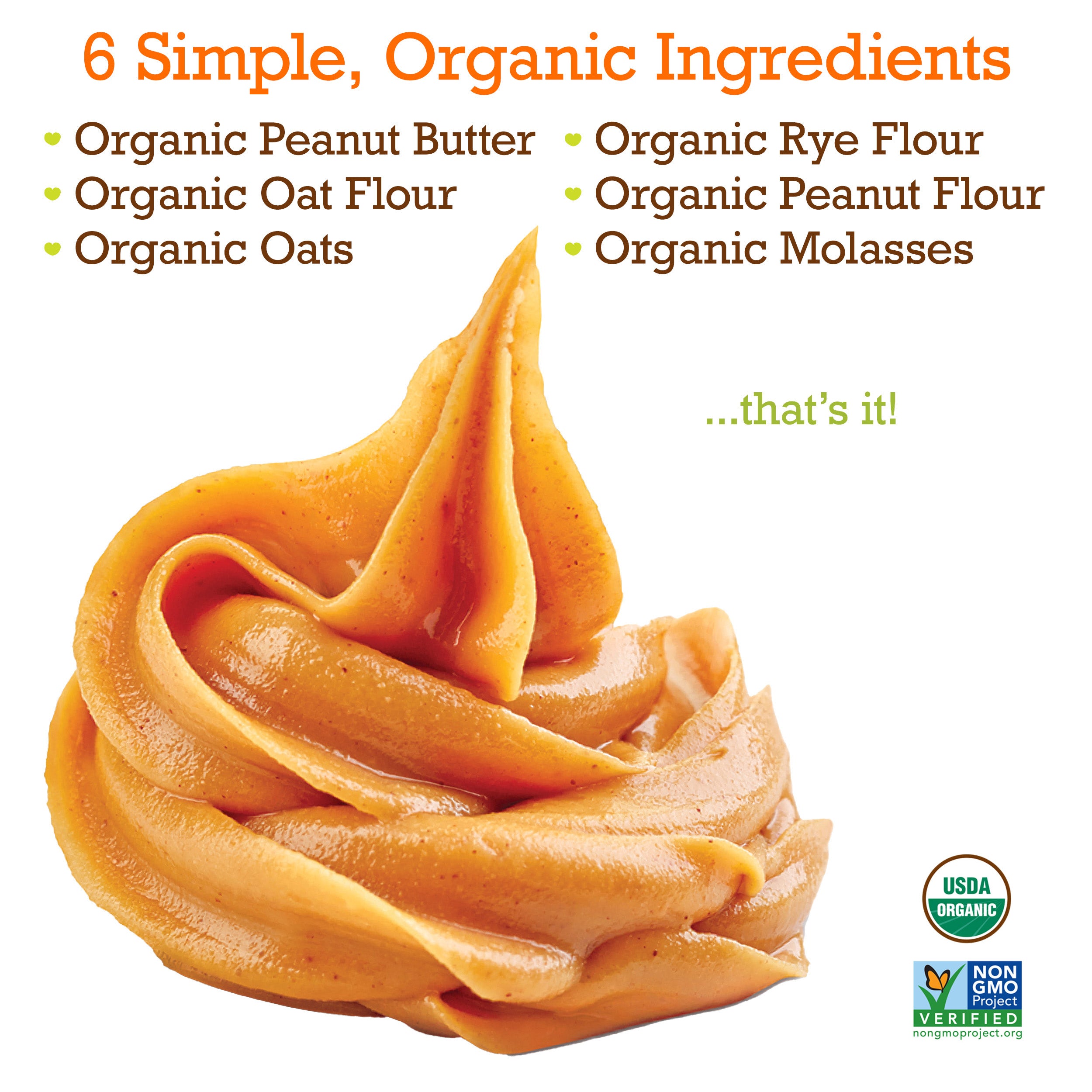 Organic Peanut Butter & Molasses Baked Biscuits - Large Bone (5oz)