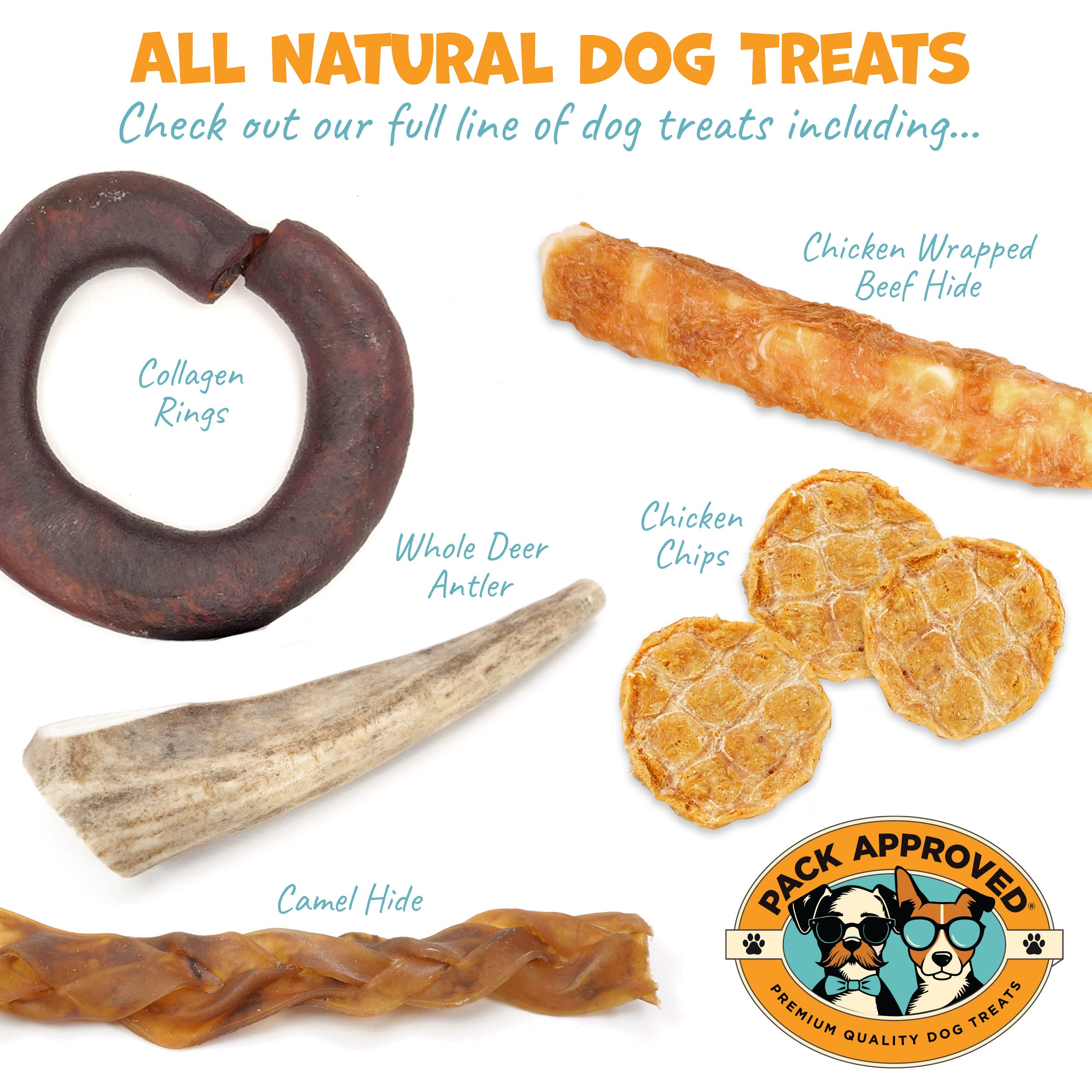 Pack Approved Thick Steer Bully Sticks, 5-6