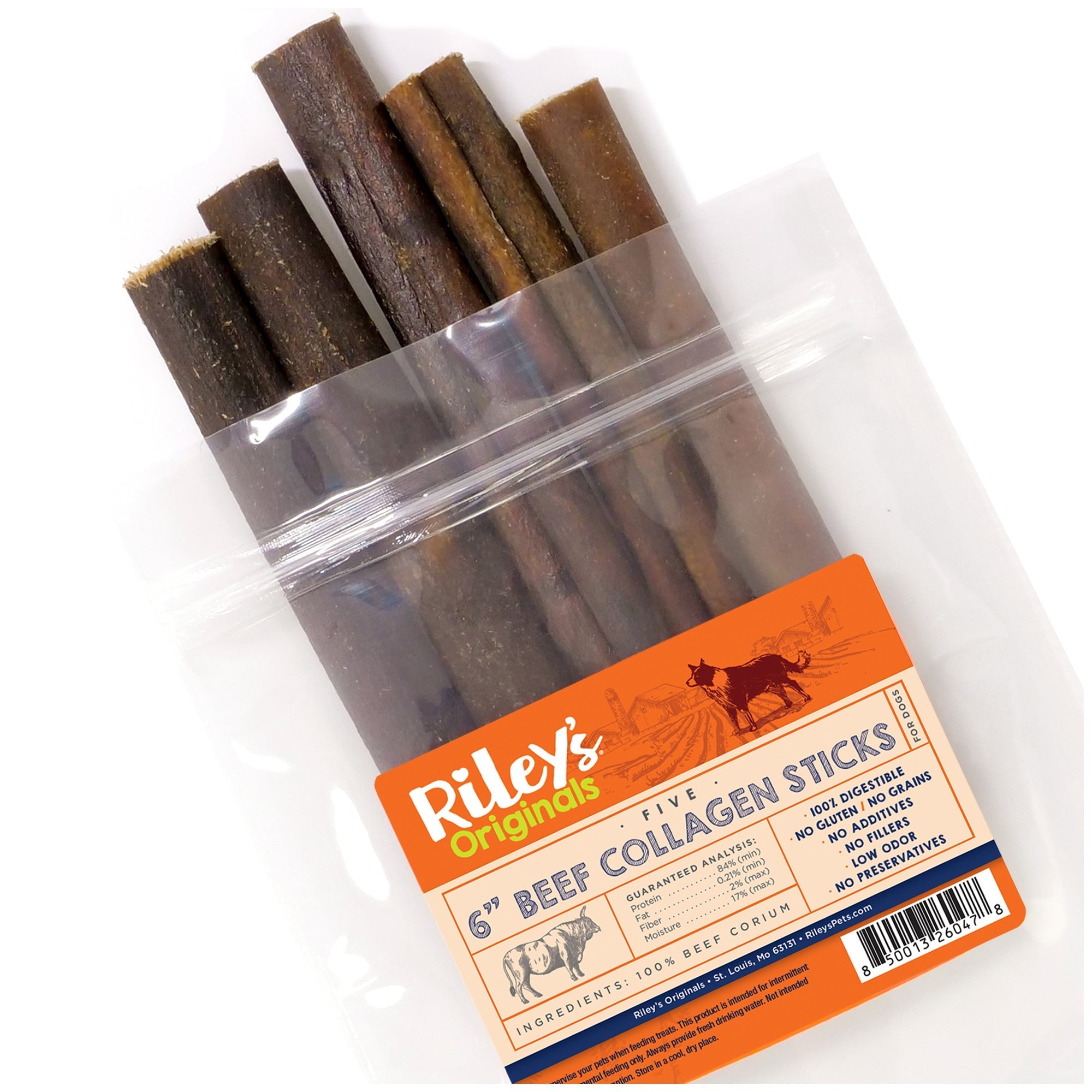 Riley's Originals Beef Collagen 6" Sticks (5 ct)