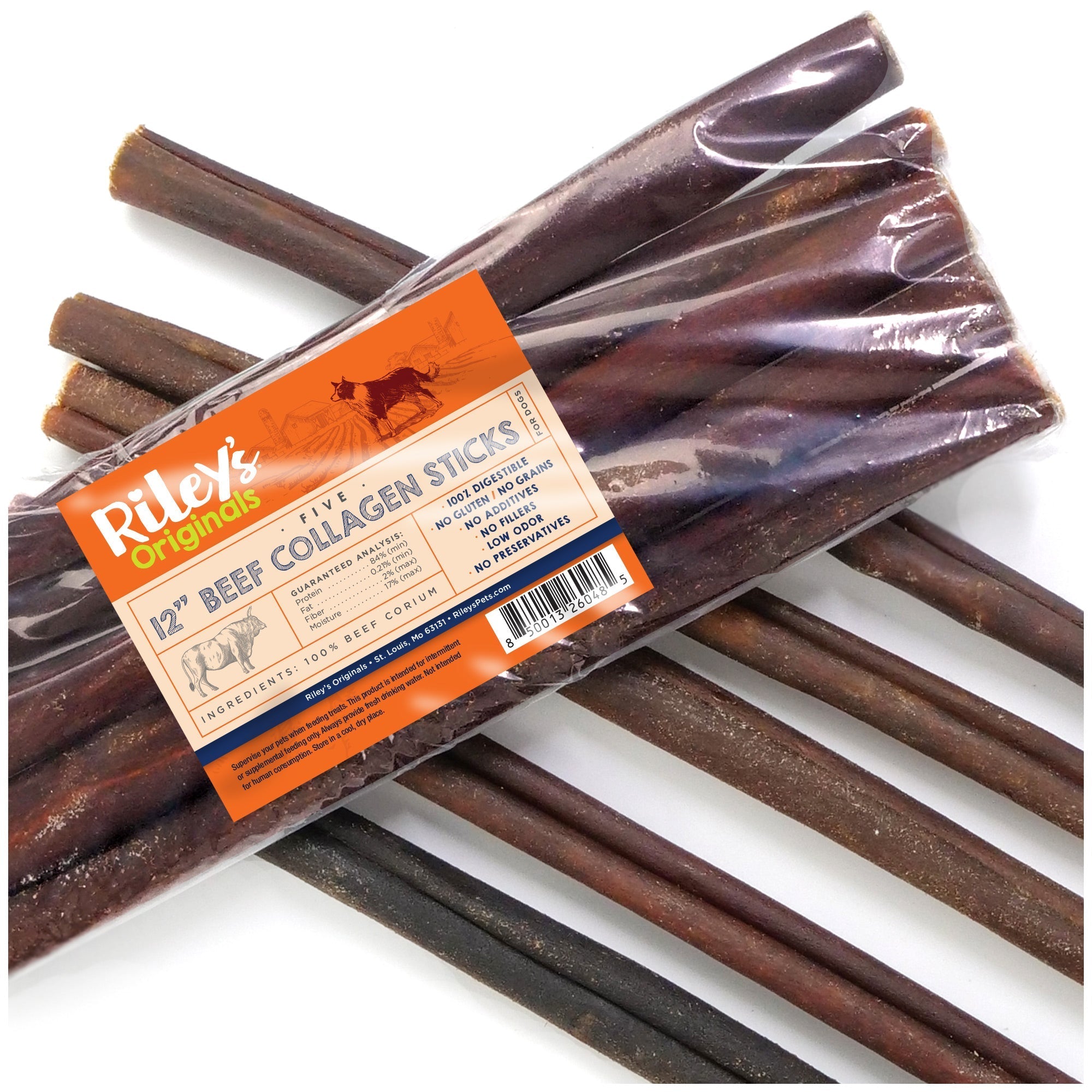 Riley's Originals Beef Collagen 12" Sticks (5 ct)